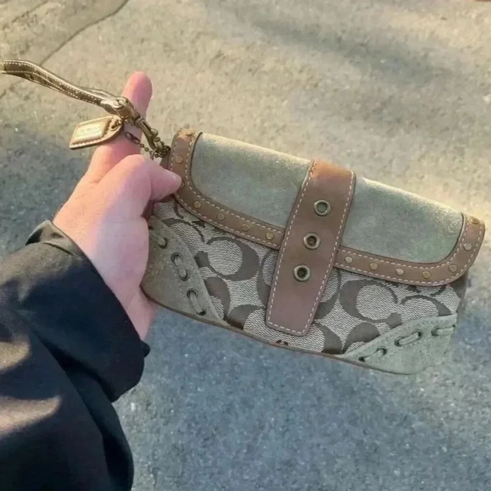 Coach Wristlet Tan with strap - Picture 2 of 5